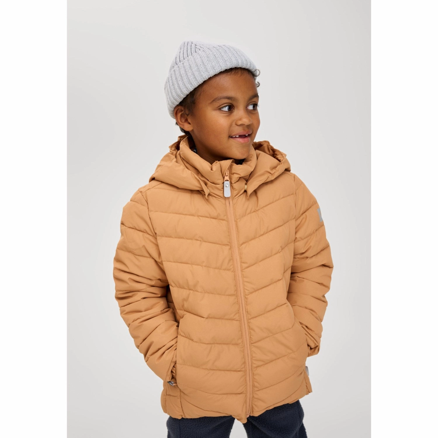 Reima Peanut Brown Jacket Uumaja Peanut Brown Windproof Insulated Coat Secure Closure System