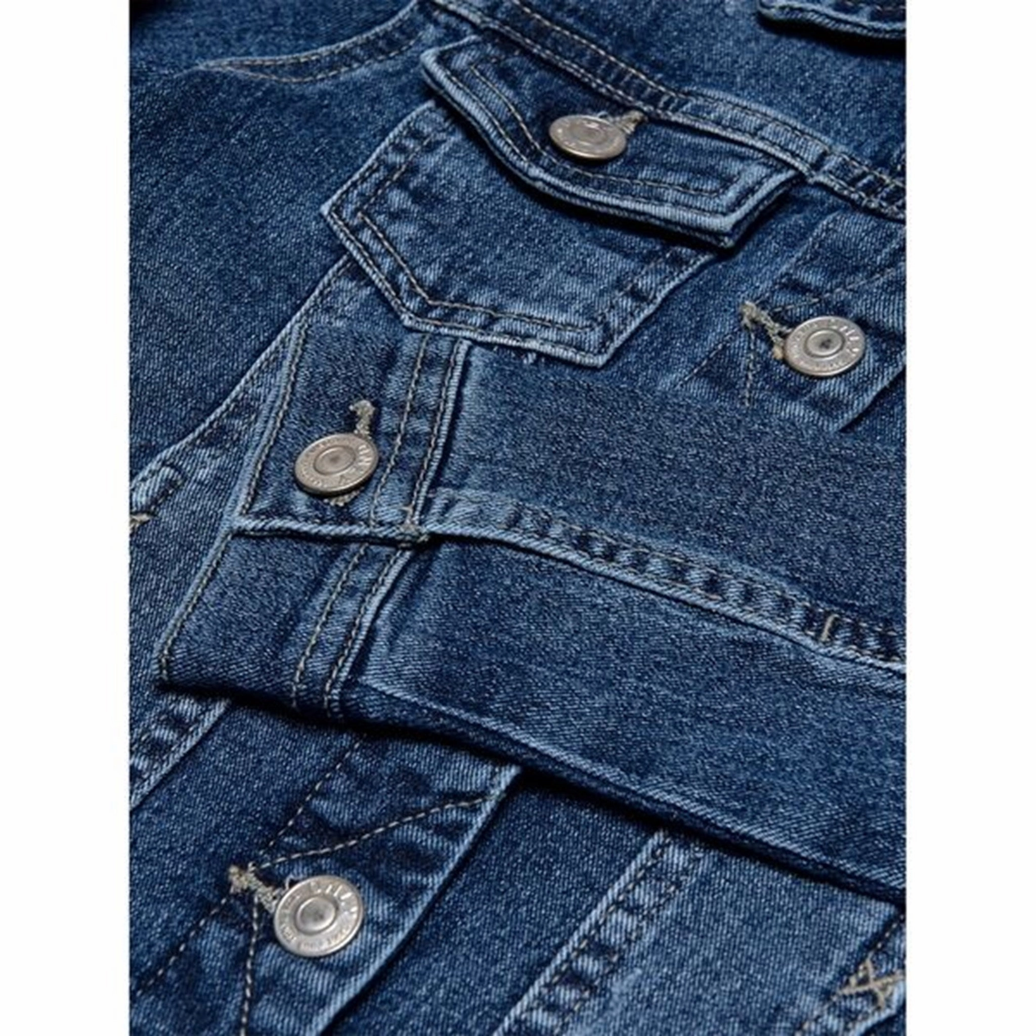Kids ONLY Medium Blue Denim Sara Jacket Eco Friendly Construction Shawl Lapel