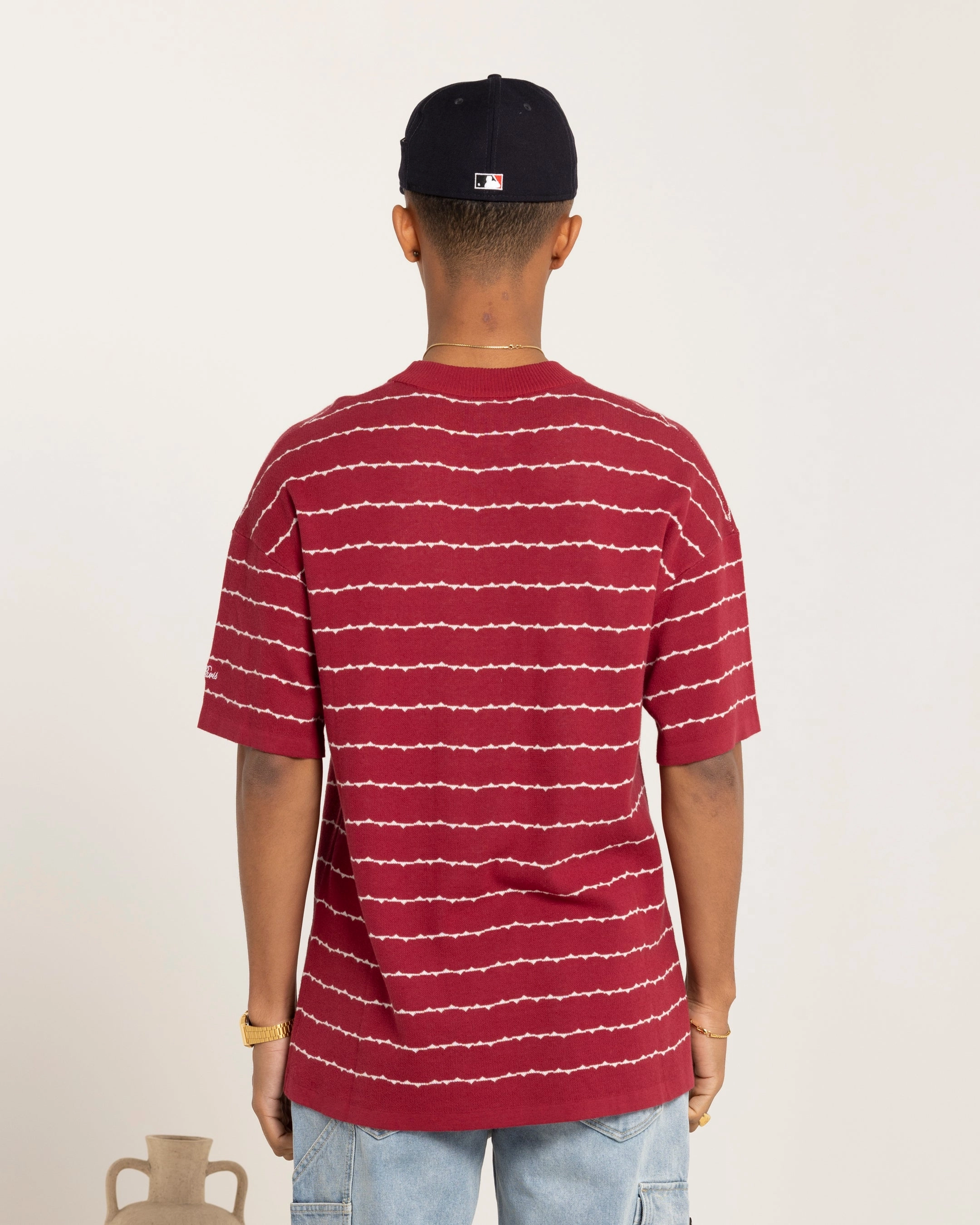 Carre Thorny Oversized T-Shirt Maroon Curved Hemline QuickDry