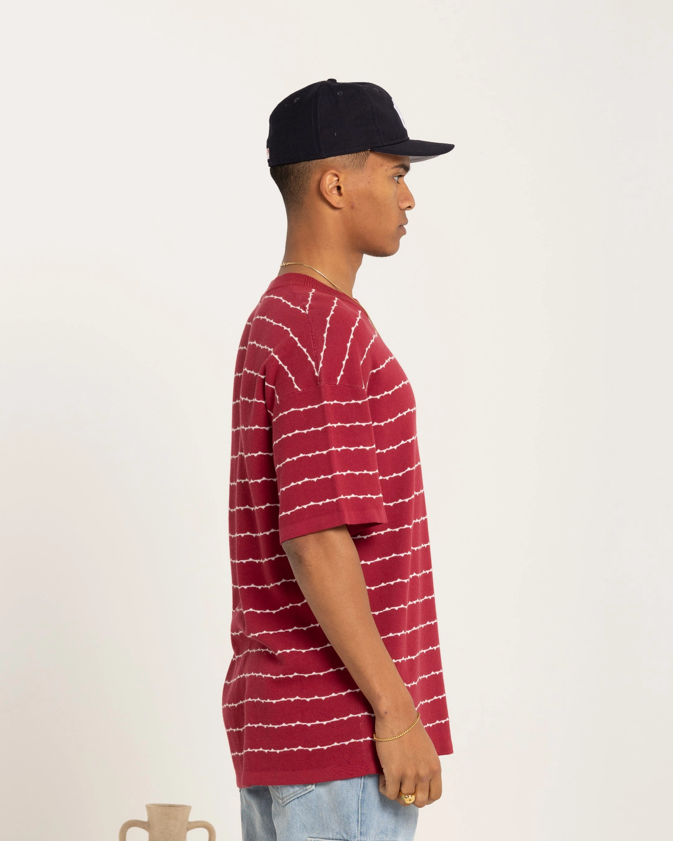 Carre Thorny Oversized T-Shirt Maroon LayeredSleeveConstruction