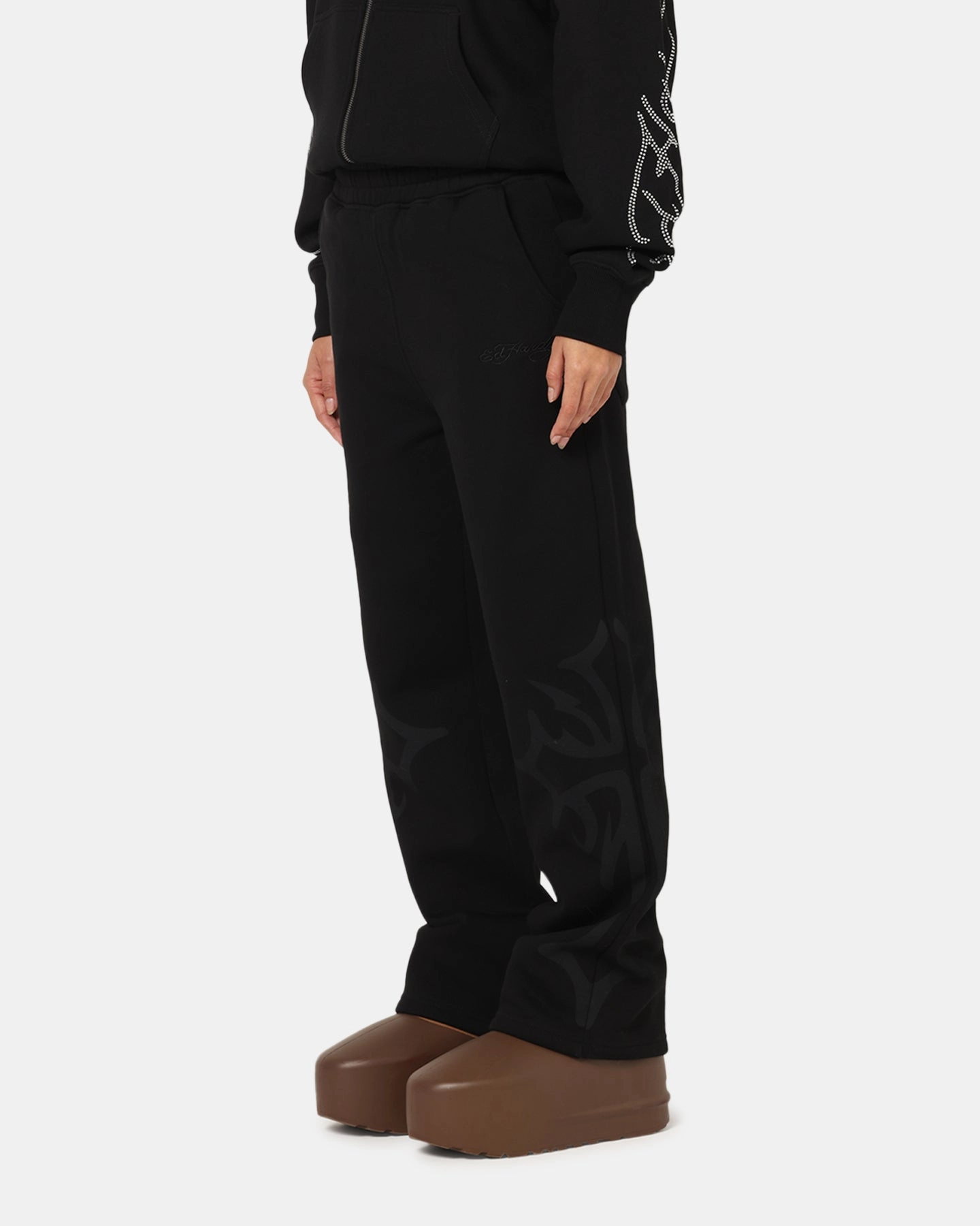 Ed Hardy Trinity Sweatpants Black Zip-off legs Sleek Design