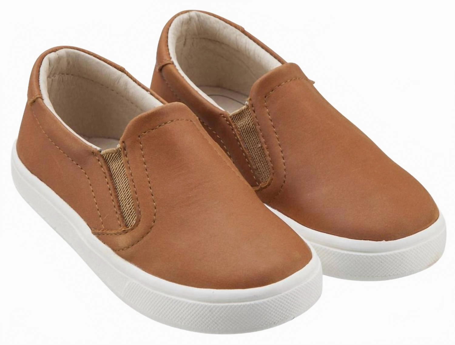 Comfort Strapping Abrasion Resistant TPU Kids Hoff Leather Slip On Sneaker Shoe In Tan