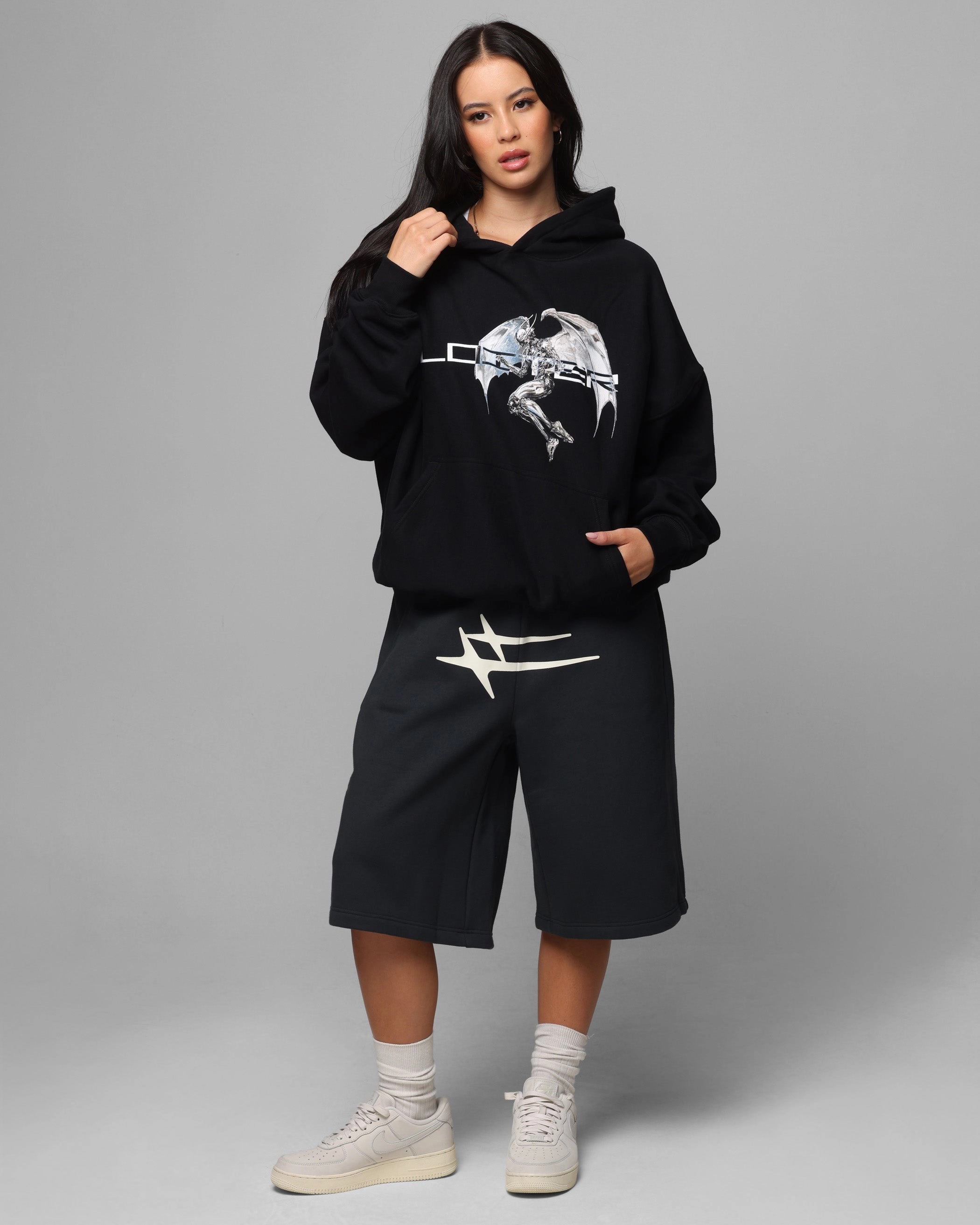 Loiter Hybrid Premium Shorts Charcoal Breathable Comfort