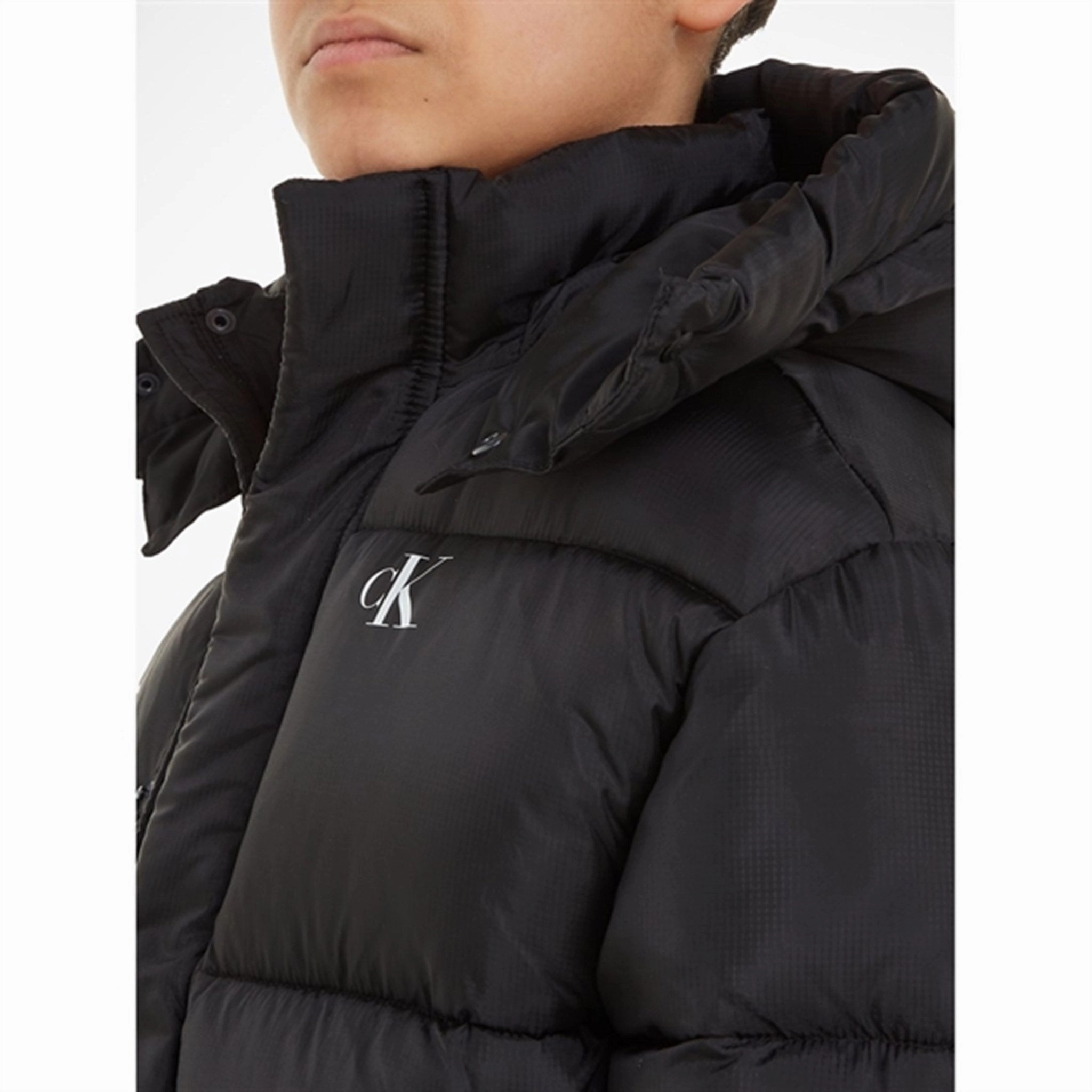 Hooded Attachment Calvin Klein Ckj Logo Tape Puffer Jacket Ck Black