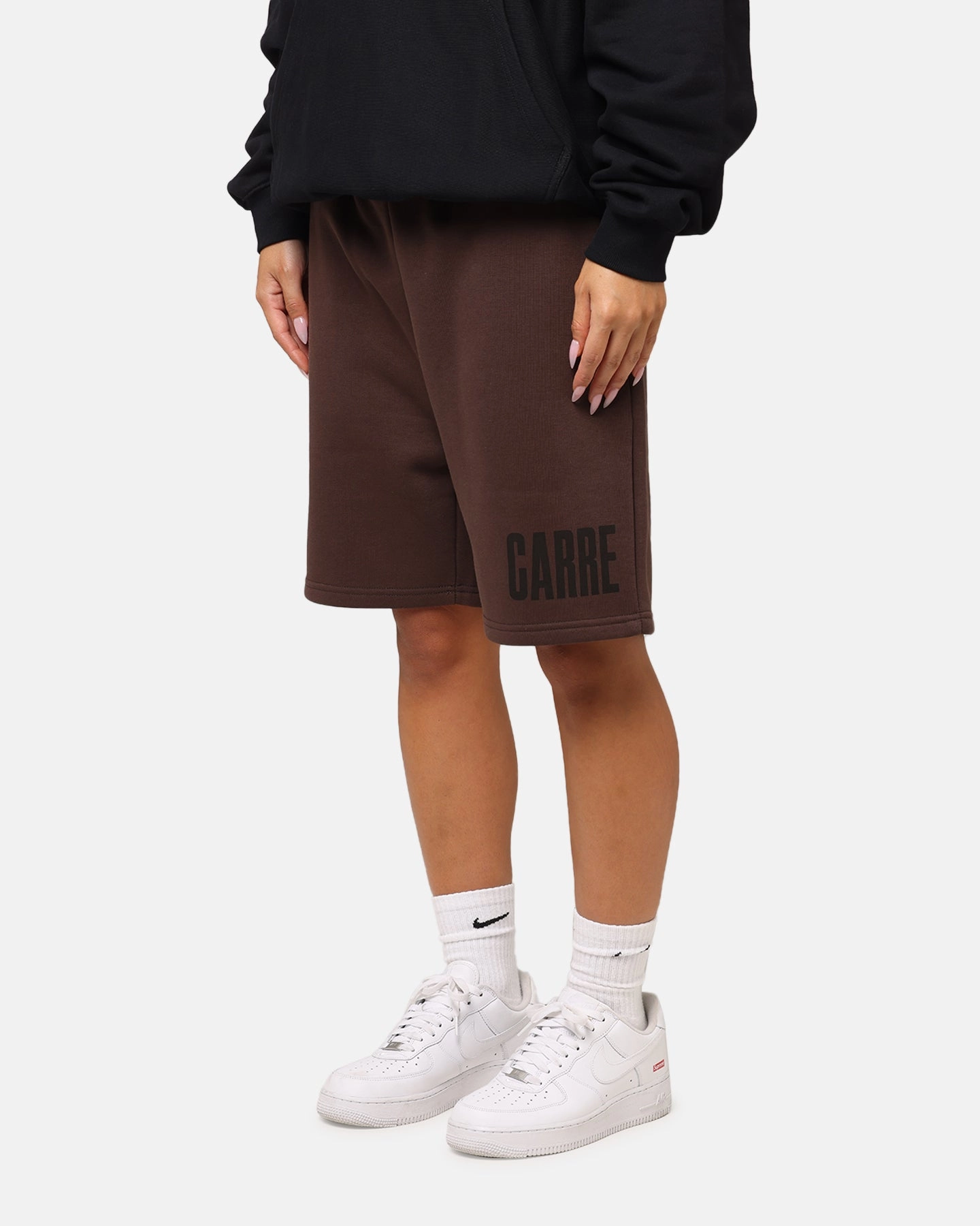 Carre Premium Essentials Sweat Shorts Chocolate Stretch Fabric