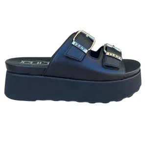 studded Breathable mesh lining Cult sandalo a ciabatta da donna con fibbie e borchie 3146 nero