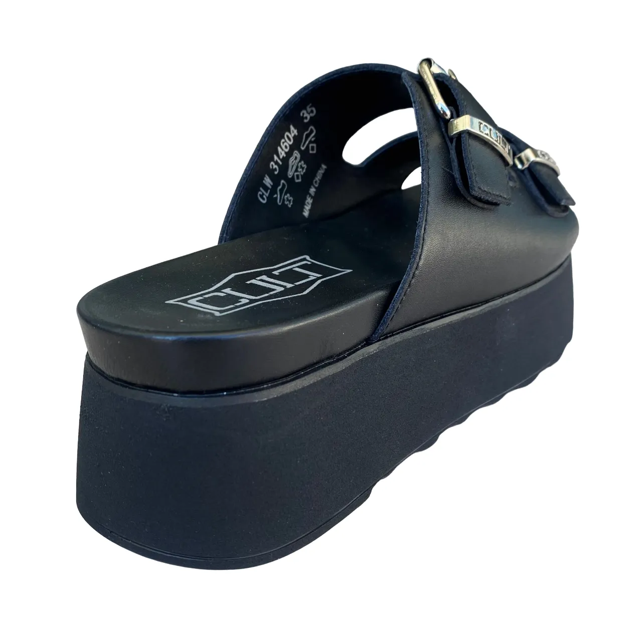 Cult sandalo a ciabatta da donna con fibbie e borchie 3146 nero Sidewalk Ready