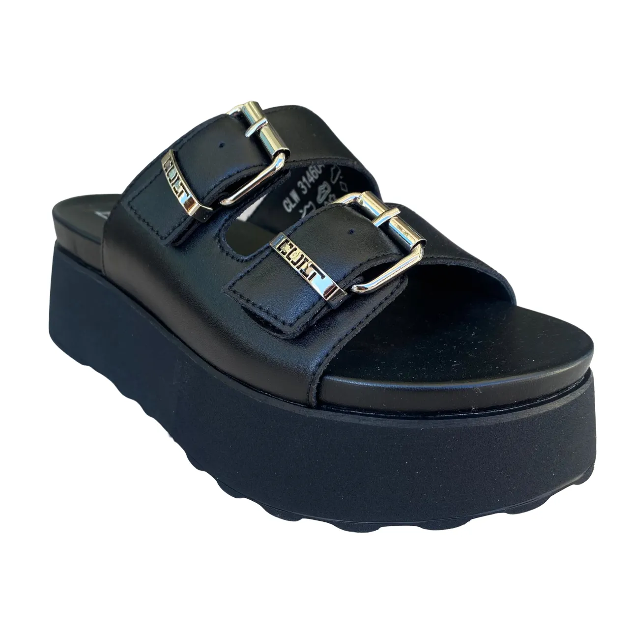 Cult sandalo a ciabatta da donna con fibbie e borchie 3146 nero Simple Style Toe Thong