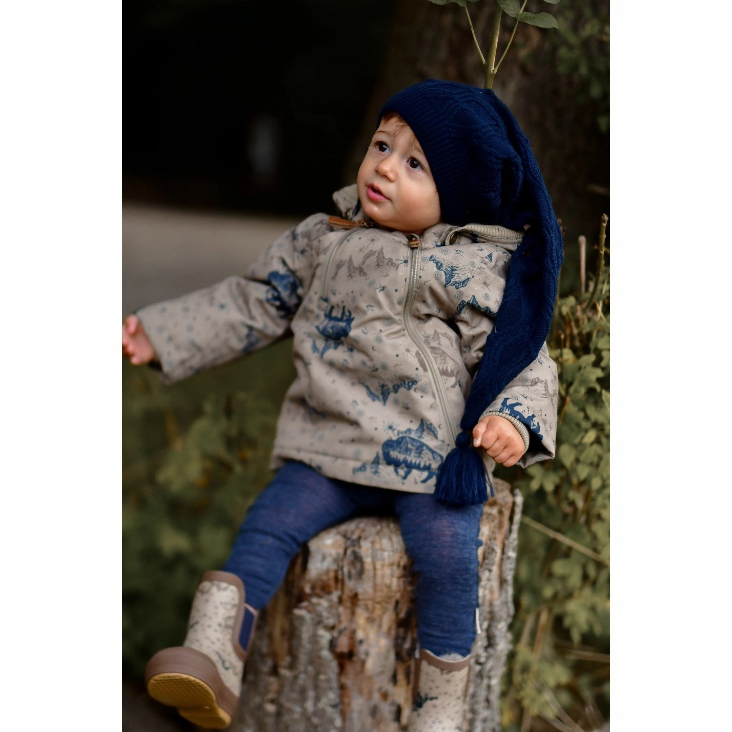 MultiPocket Layout Mikk-Line Coriander Polyester Baby Jacket AOP