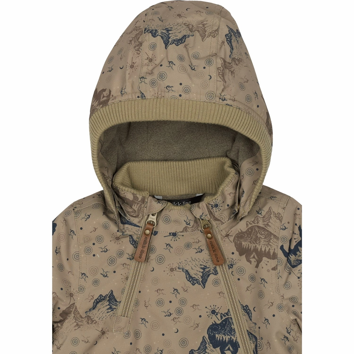 Low Bulk High Warmth Mikk-Line Coriander Polyester Baby Jacket AOP