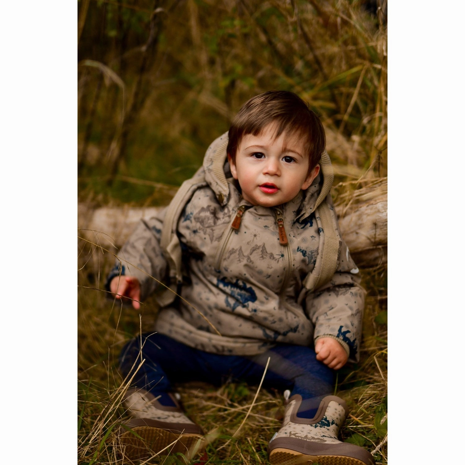 Comfortable fit Anti Static Treatment Mikk-Line Coriander Polyester Baby Jacket AOP