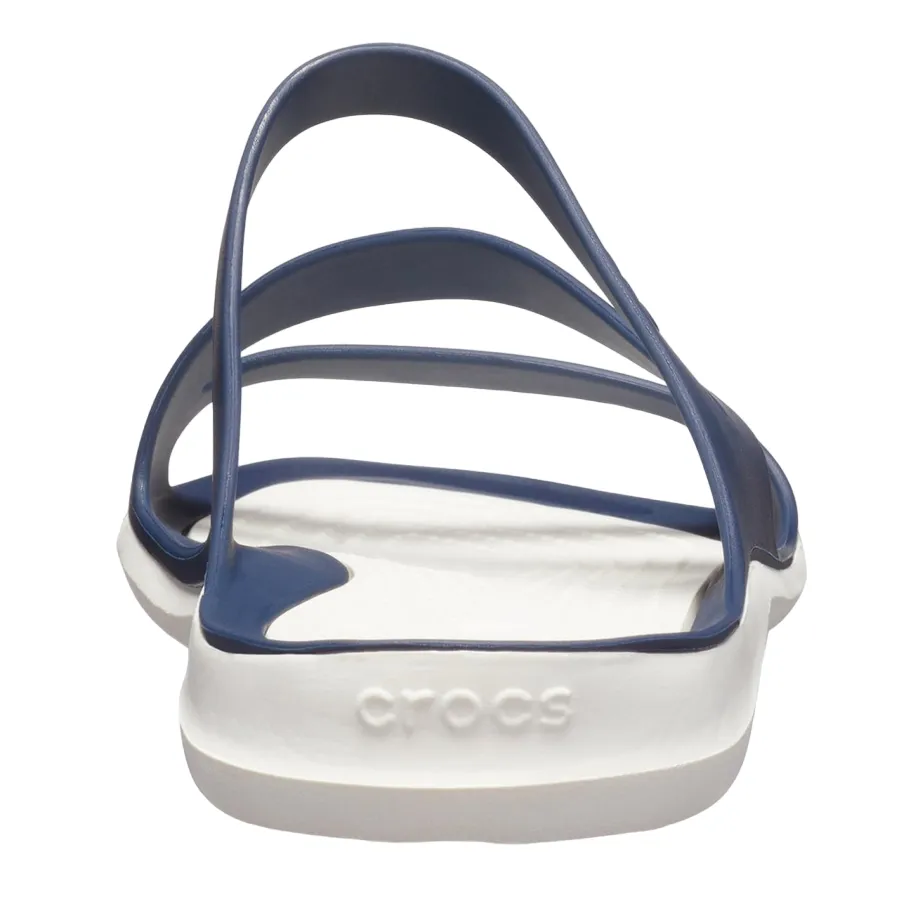 Crocs sandalo basso da donna Swiftwater 203998 462 blu bianco Strap Locking Mechanism