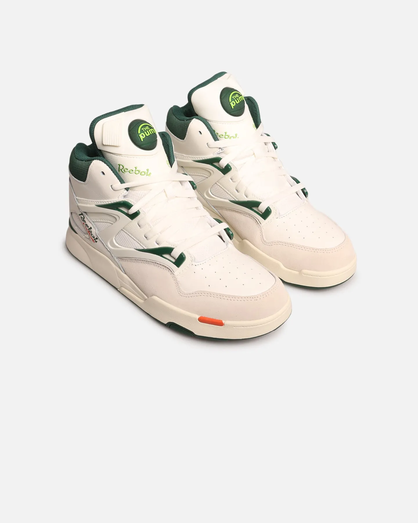 Water Resistant Lining Lace Design Reebok Pump Omni Zone II Chalk