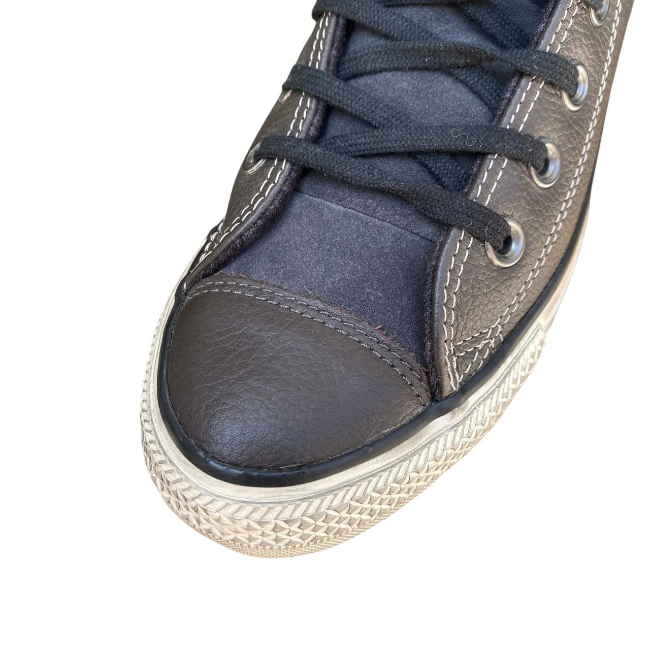 Converse All Star Chuck Taylor Distressed HI Unisex Pelle 158967C | Sneakers alta marrone running in straight tracks shoes
