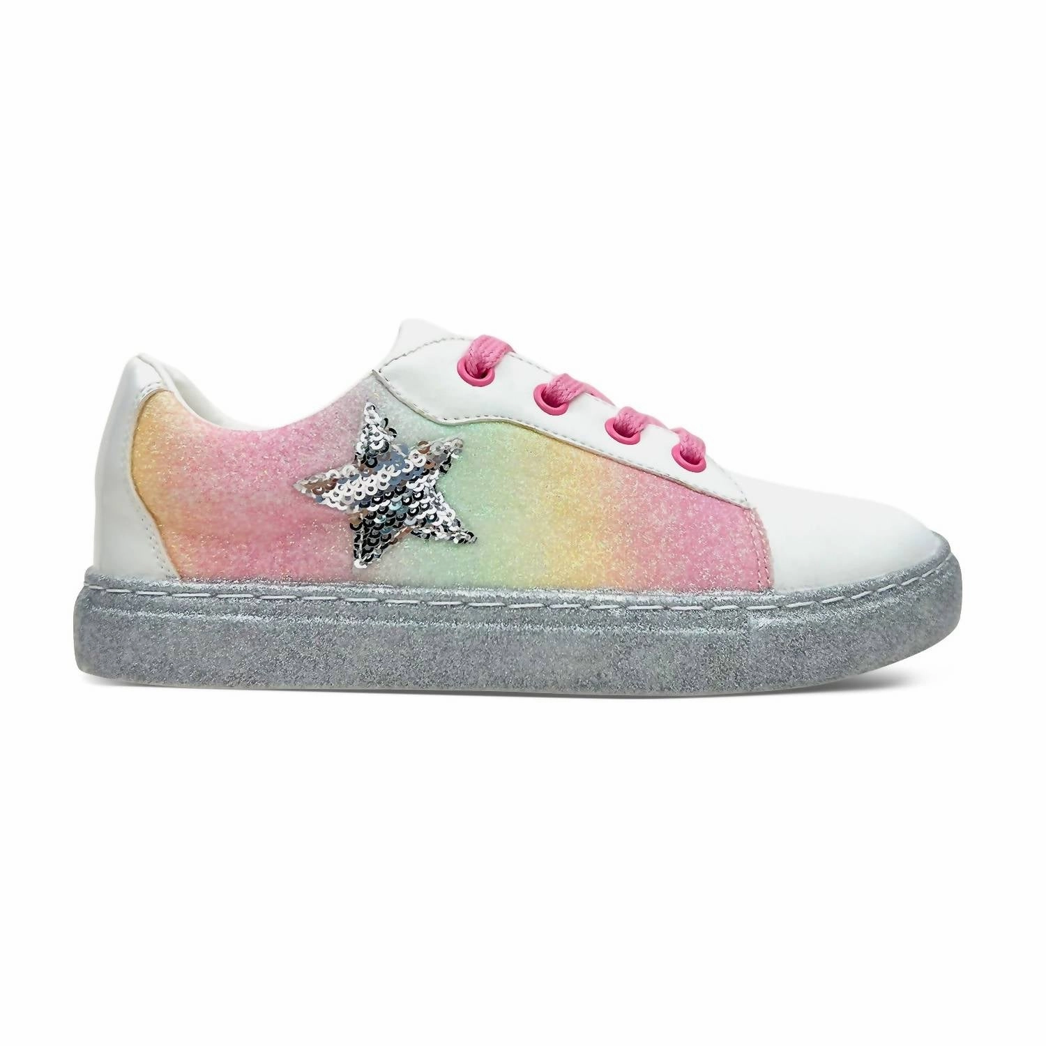 High-Traction Sole Zip Up Closure Kids Miss Harper Sneaker In Pastel Multi