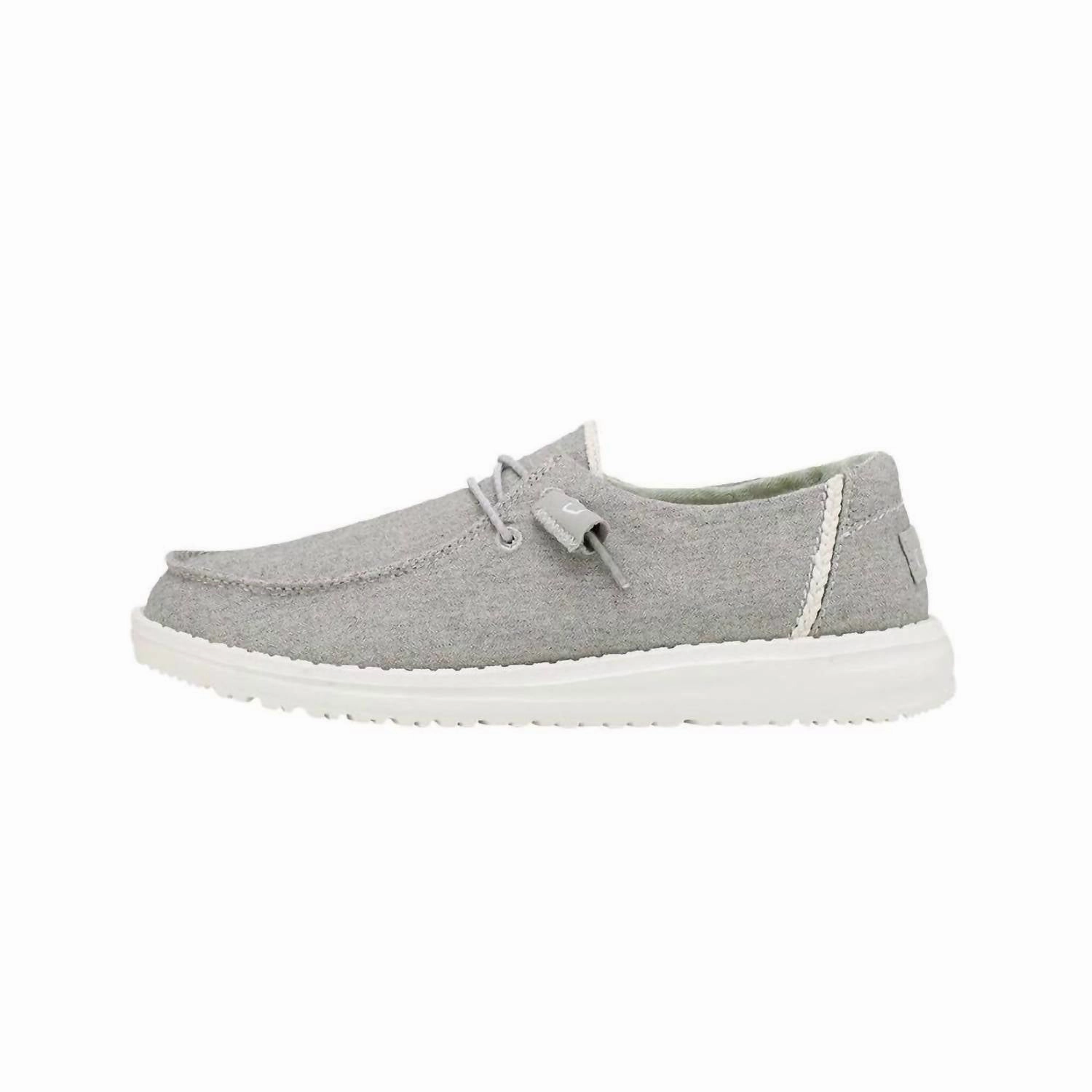 Kid's Wendy Chambray Shoes In Braided Grey slim cut Core Support