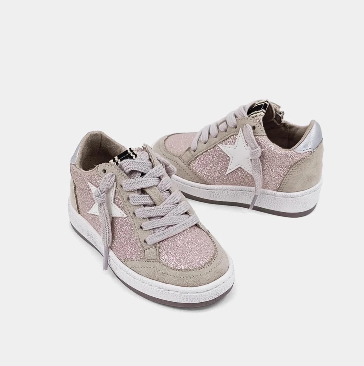 Casual Travel Mid Foot Girl's Paz Toddler Sneakers In Champagne Glitter