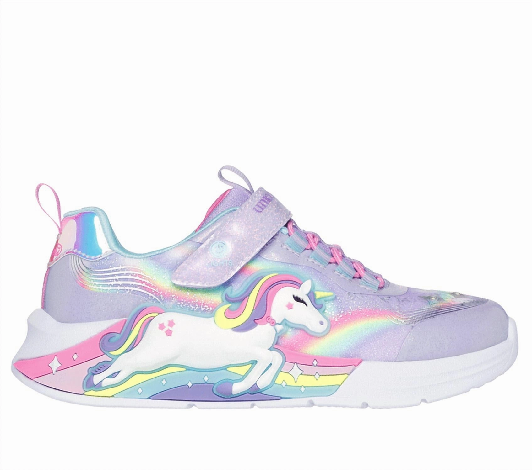 Kid's Unicorn Chaser Sneaker In Lavender/mulit Functional Design Quick lace
