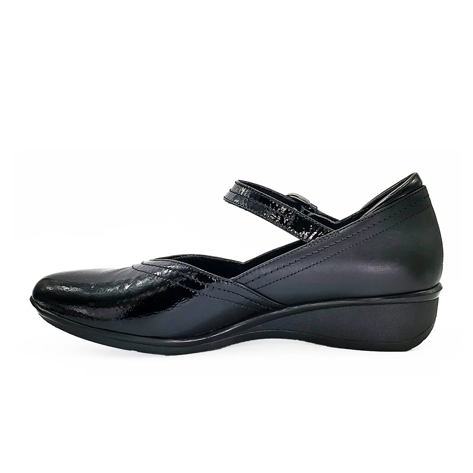 Revere Narita Mary Jane (Women) - Black Patent
