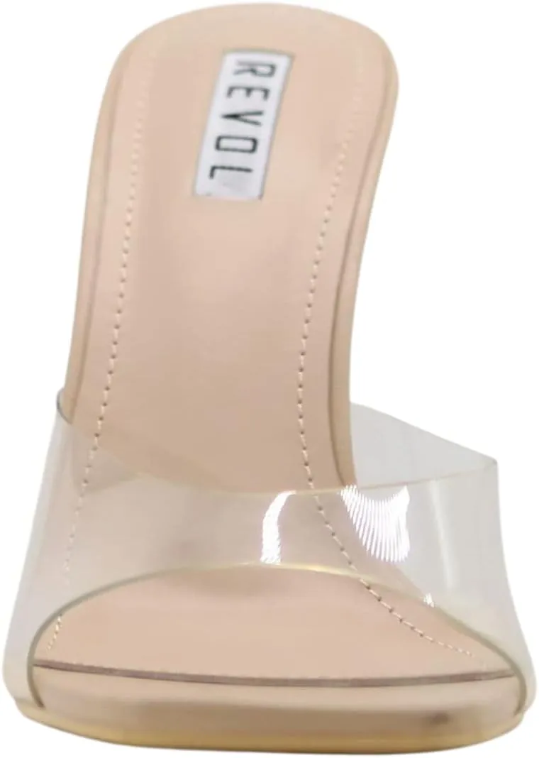 REVOL Lithe Sexy High Heels for Women, Square Open Toe Shoes Heels