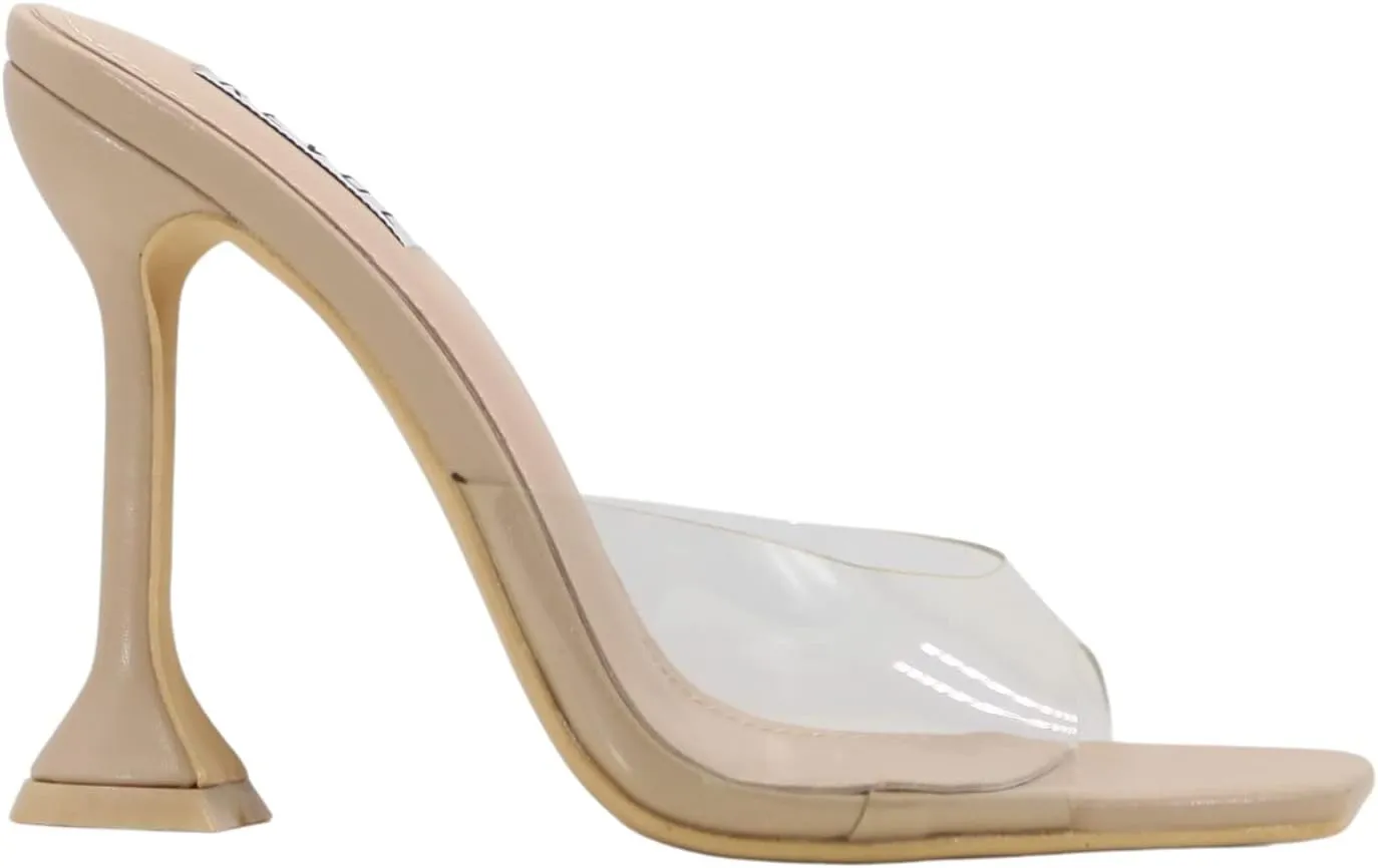 REVOL Lithe Sexy High Heels for Women, Square Open Toe Shoes Heels
