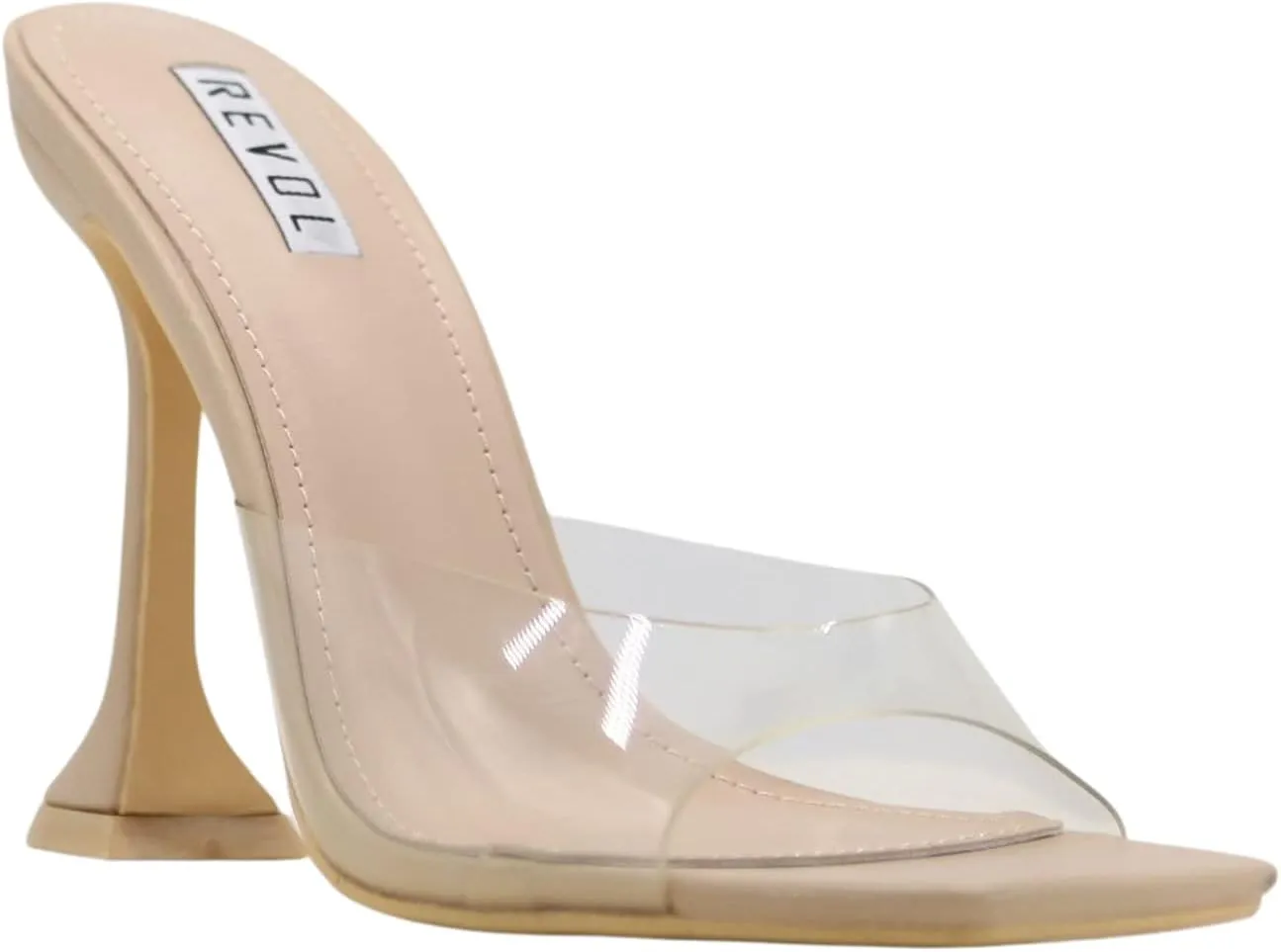 REVOL Lithe Sexy High Heels for Women, Square Open Toe Shoes Heels