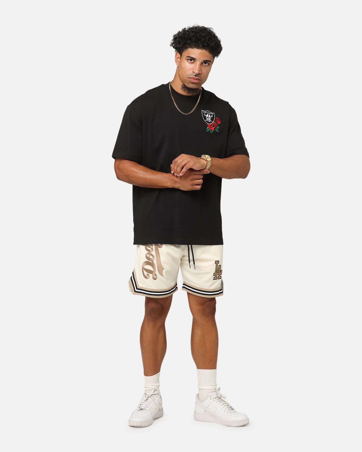 Short Sleeve Holiday Outfit New Era Las Vegas Raiders Rose Oversized T-Shirt Black