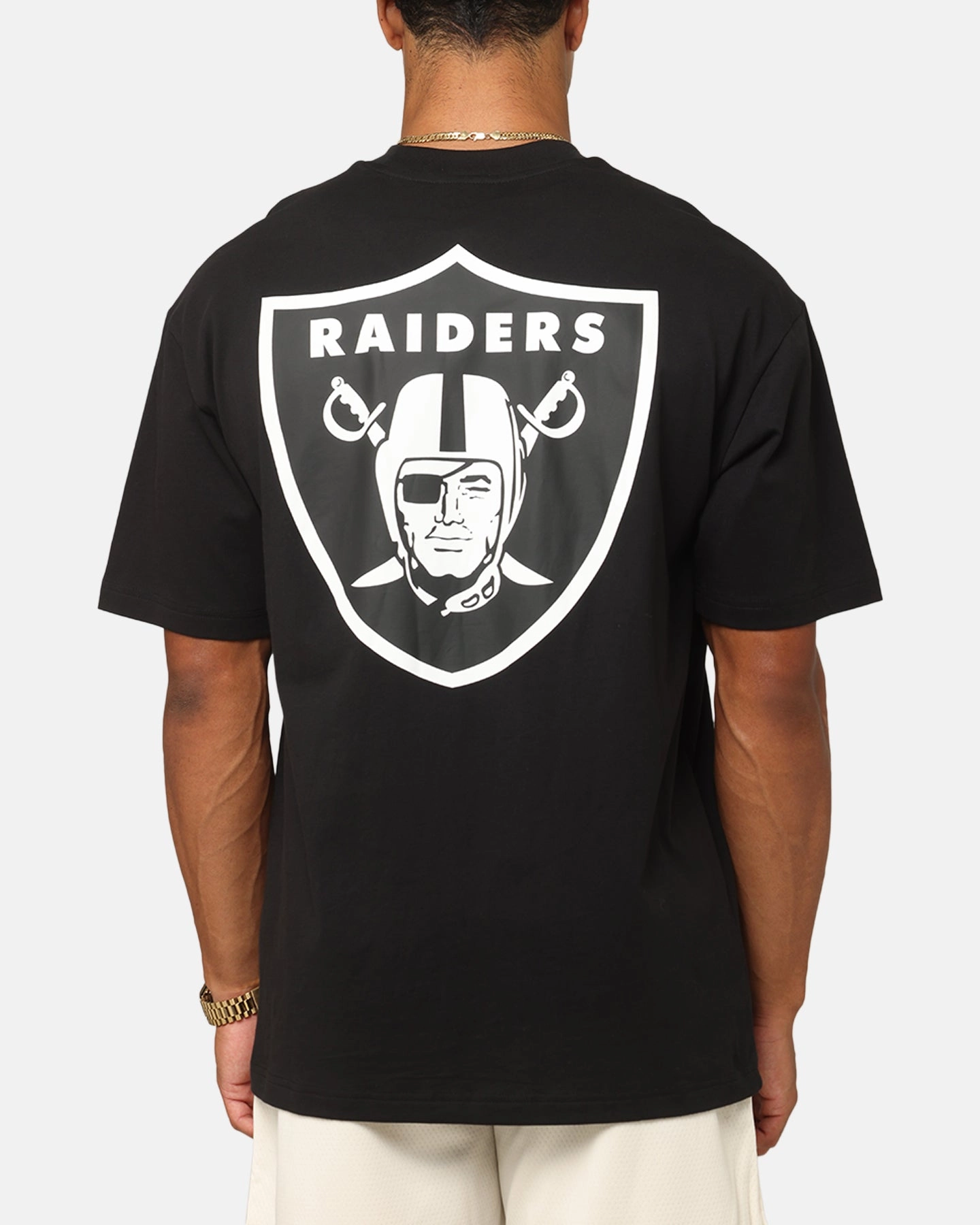 Subtle Logo Placement WrinkleFreeFabric New Era Las Vegas Raiders Rose Oversized T-Shirt Black