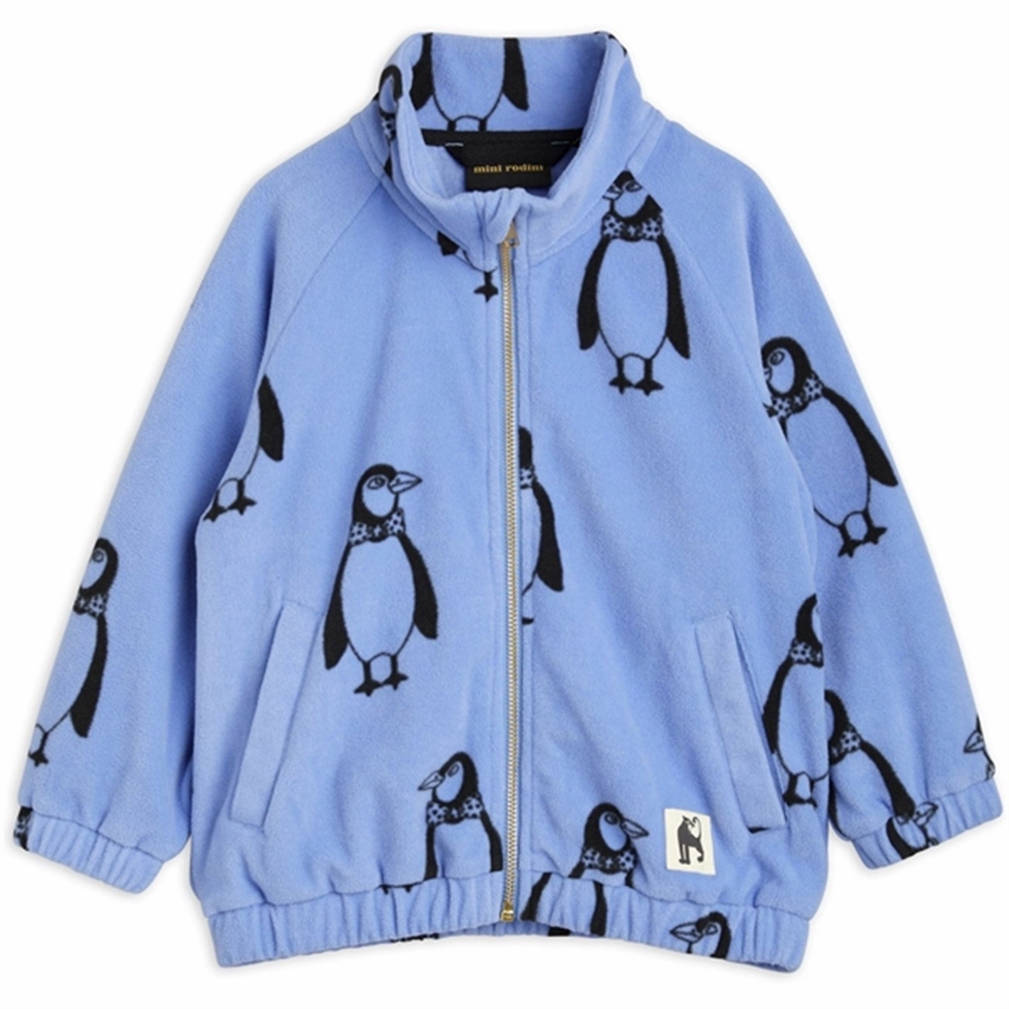 Eco Friendly Recycled Material Mini Rodini Penguin Fleece Jacket Blue