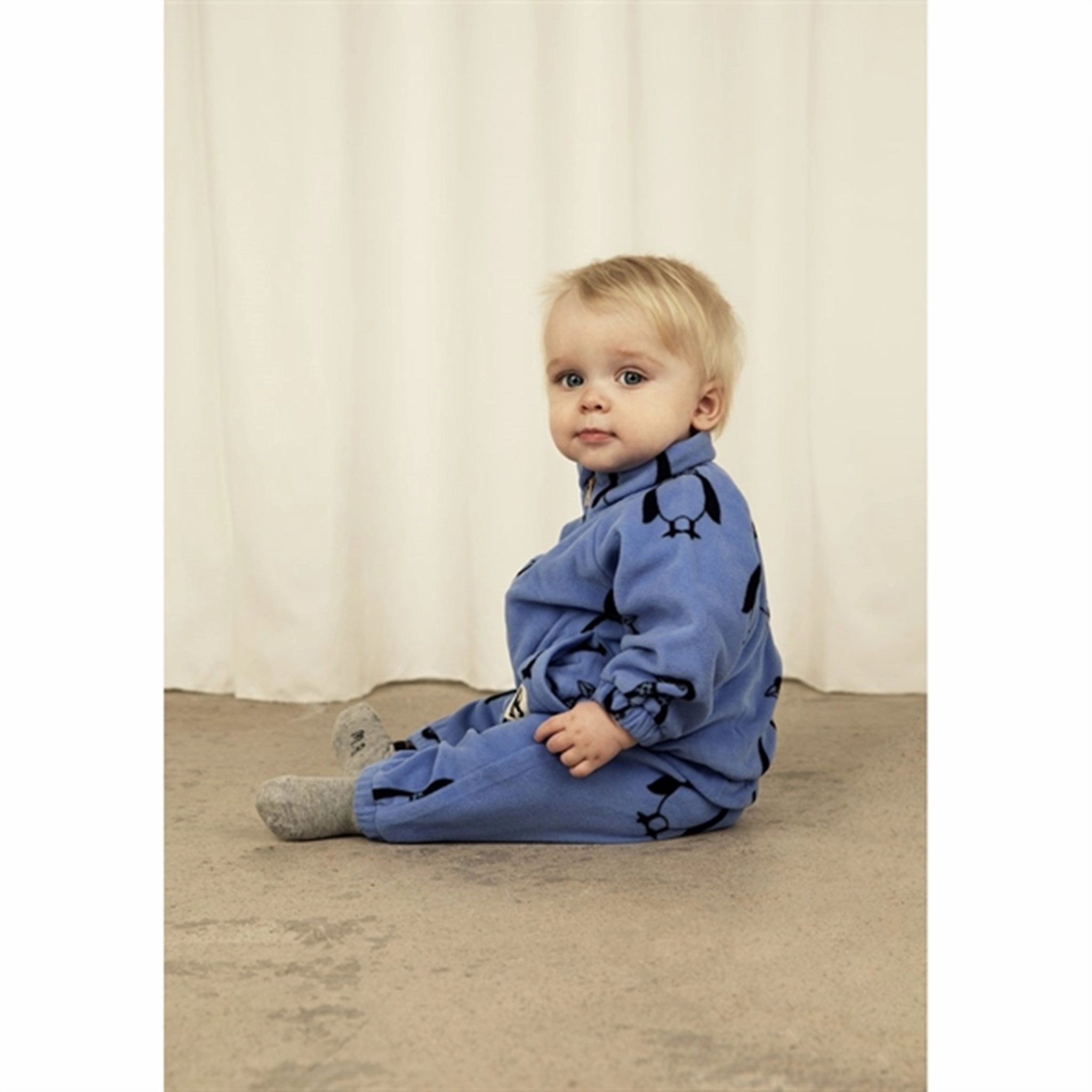 Sun Protection Fabric Trail To Town Mini Rodini Penguin Fleece Jacket Blue