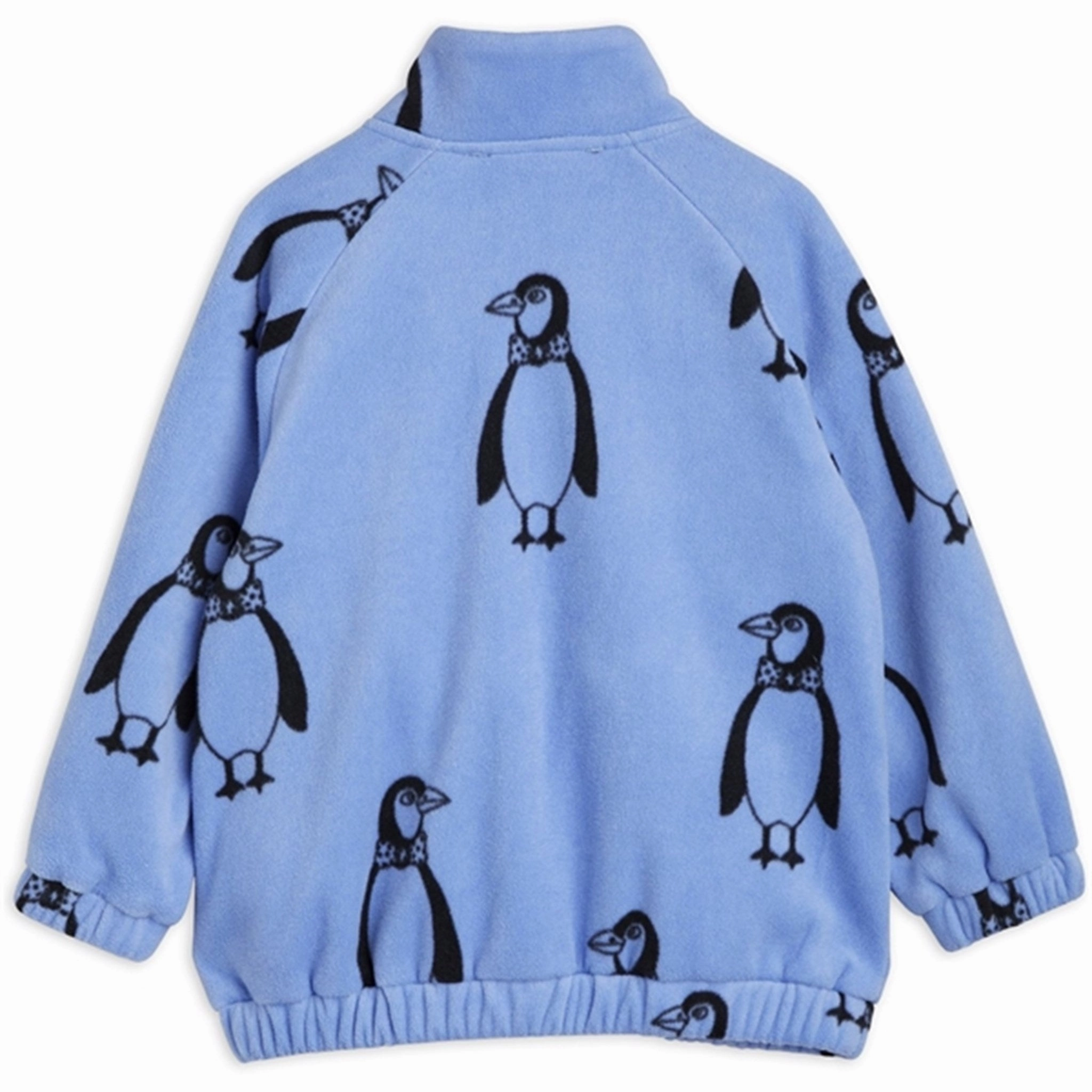 Mini Rodini Penguin Fleece Jacket Blue HighVisibility Trims Flexible Shoulder Design