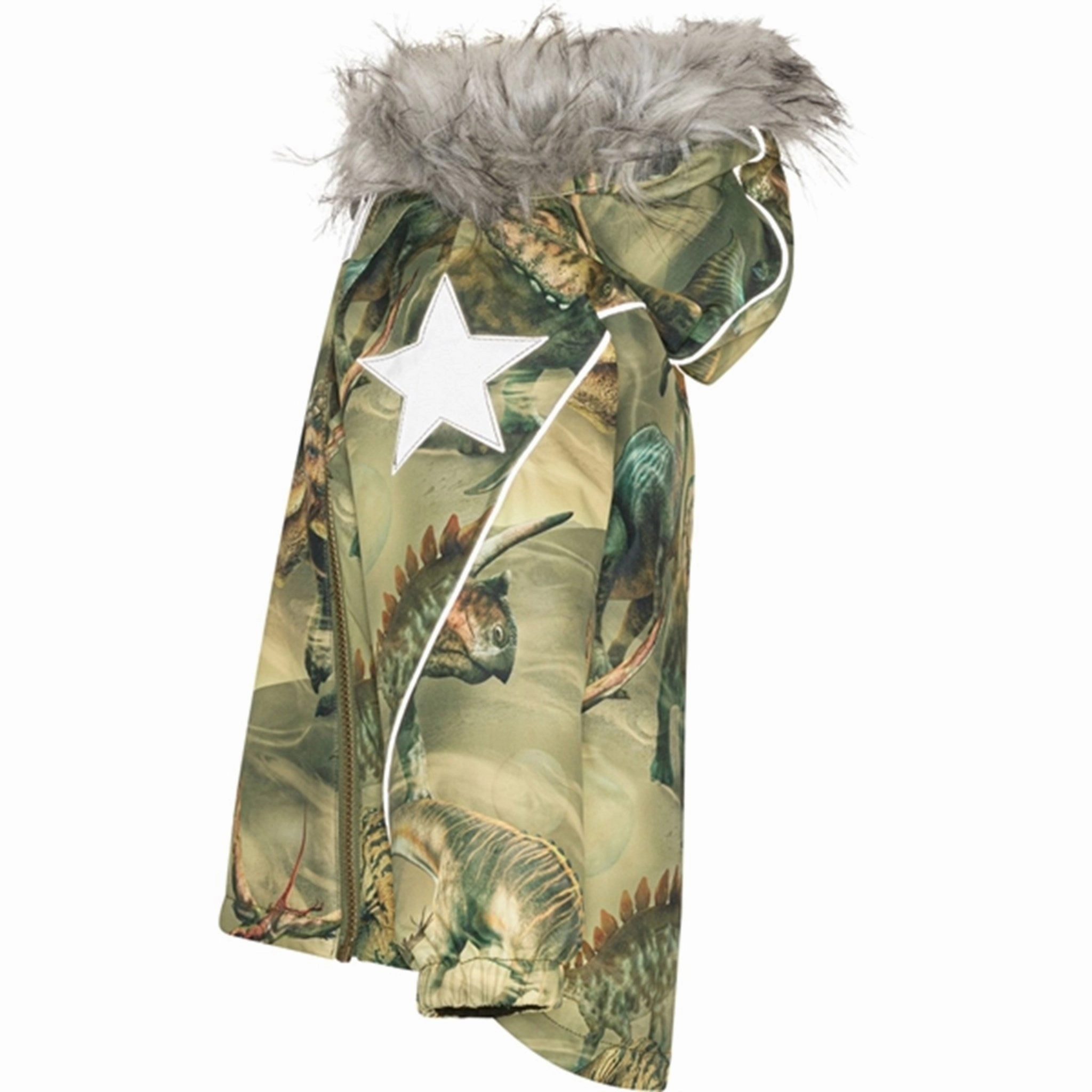 Molo Ancient Time Hopla Fur Jacket Sleek Layers ripstop fabric