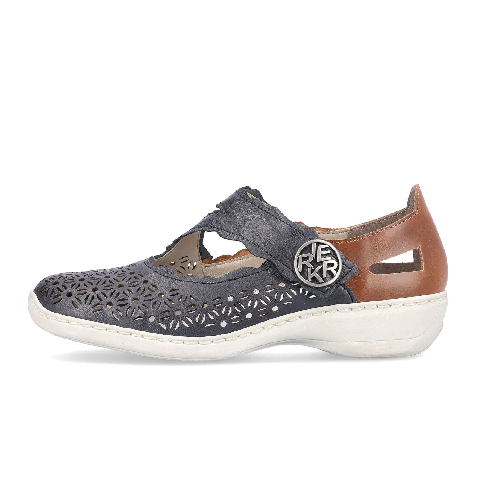 Rieker Doris 413G4-14 Mary Jane (Women) - Blue/Brown