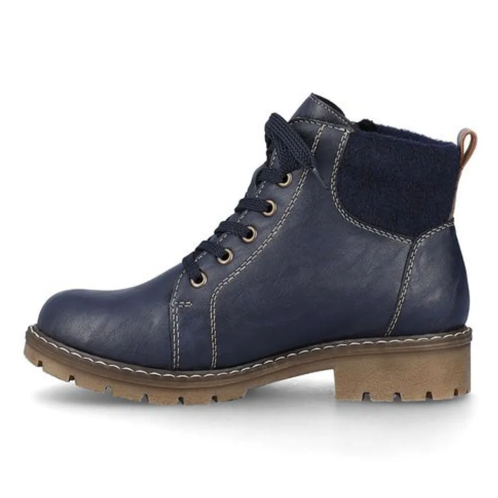 Rieker Sabrina 05 Navy Leather Boots (Women's)