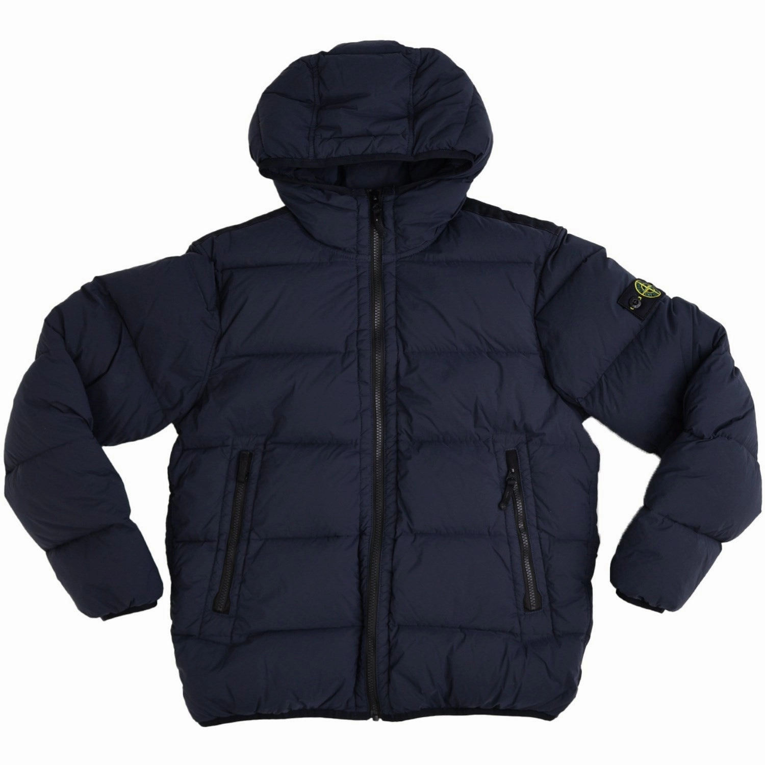 Stone Island Navy Blue Real Down Jacket Stretchable Cuffs NonRestrictive Cut