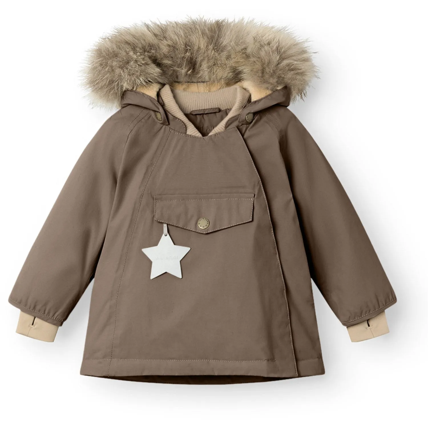 Relaxed Layers Mini A ture Morel grey Wang Fleece Winter Jacket m. Fur