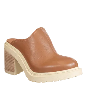 RISE in CAMEL Heeled Mules