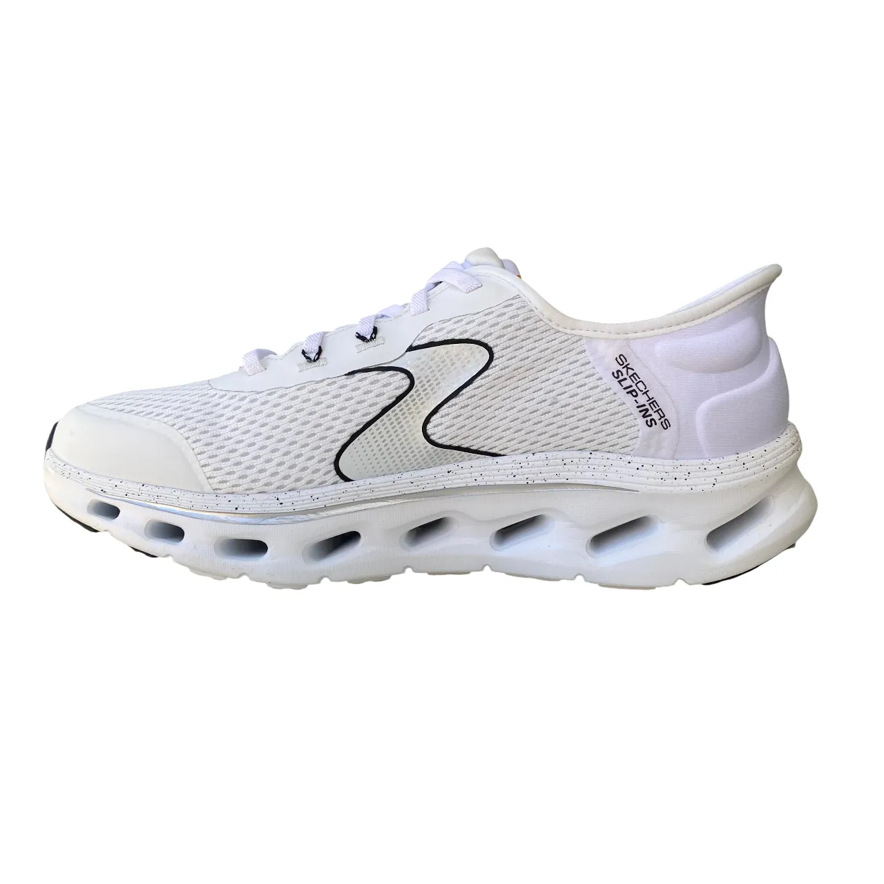 Skechers scarpa sneakers da donna Slip-ins: GO WALK Glide-Step 2.0 125116/WBK bianco Warm Up Non Marking Sole