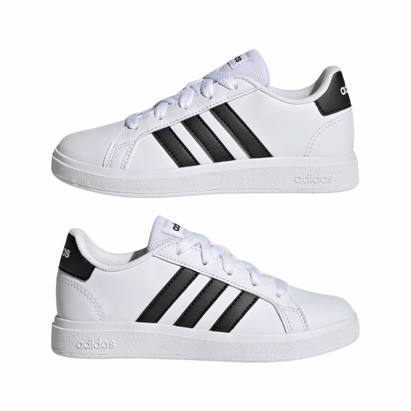 Adidas scarpa sneakers da ragazzi Grand Court 2.0 K GW6511 bianco nero removable - insole supination control shoes