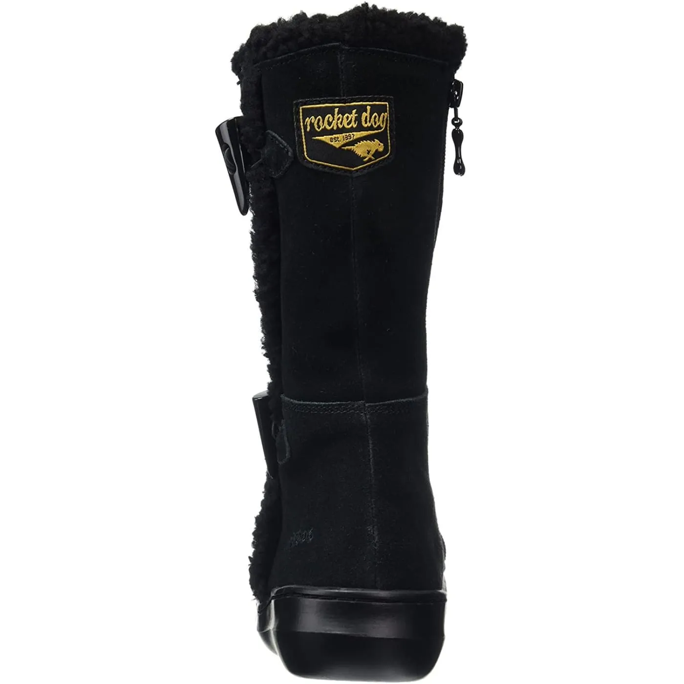 Rocket Dog Slope Black Womens Suede Mid Calf Boots
