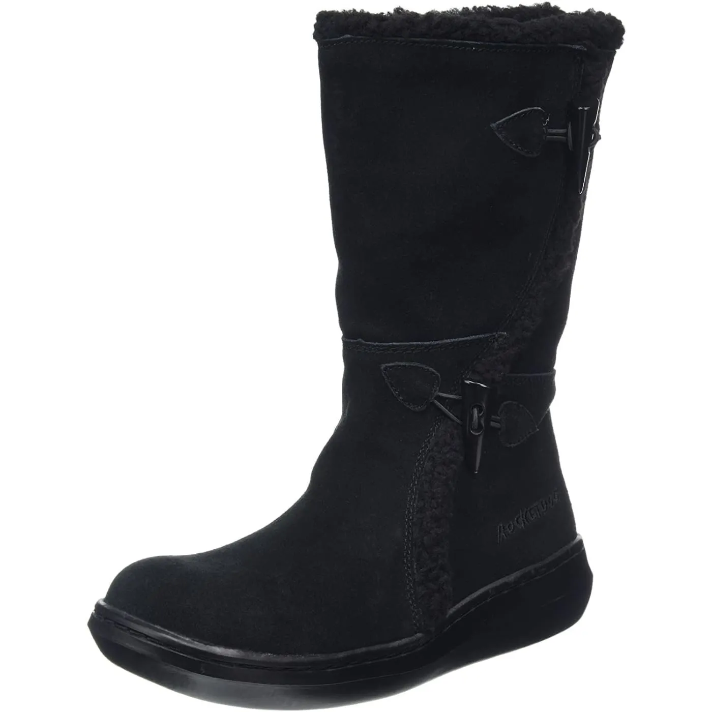 Rocket Dog Slope Black Womens Suede Mid Calf Boots