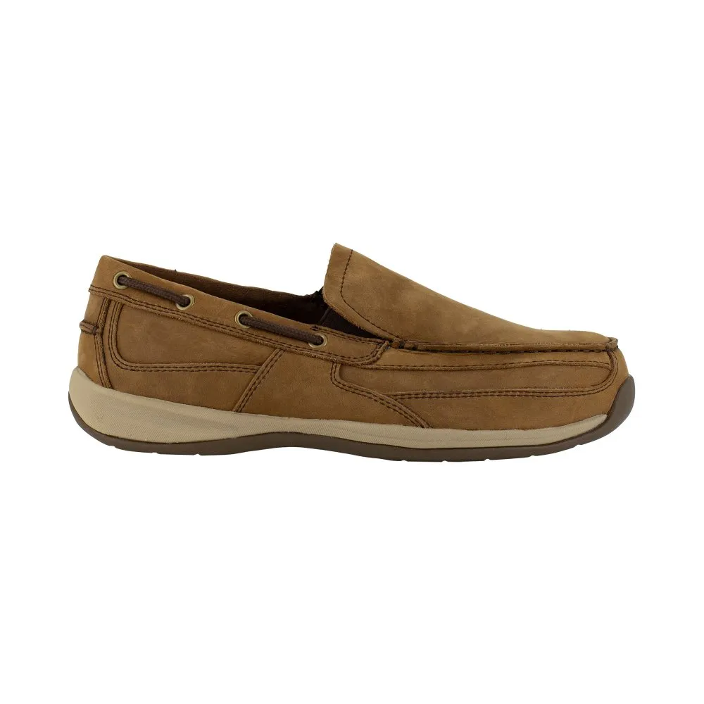 Rockport Slip-on Work Boat Shoe Men's Steel Toe Sailing Club Rk6737 In Brown