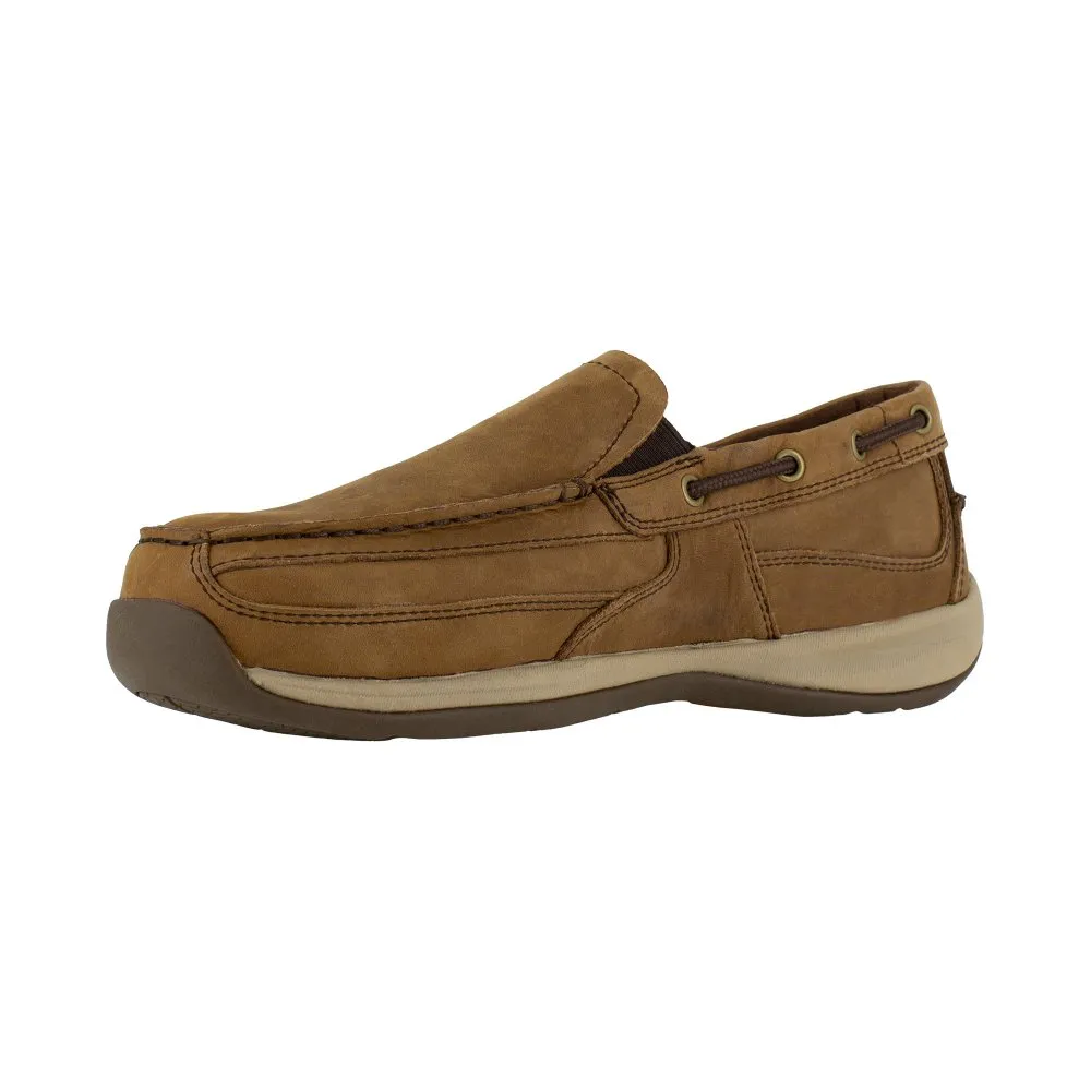 Rockport Slip-on Work Boat Shoe Men's Steel Toe Sailing Club Rk6737 In Brown