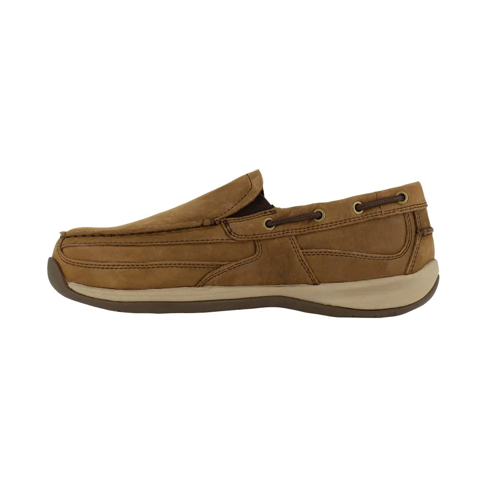 Rockport Slip-on Work Boat Shoe Men's Steel Toe Sailing Club Rk6737 In Brown
