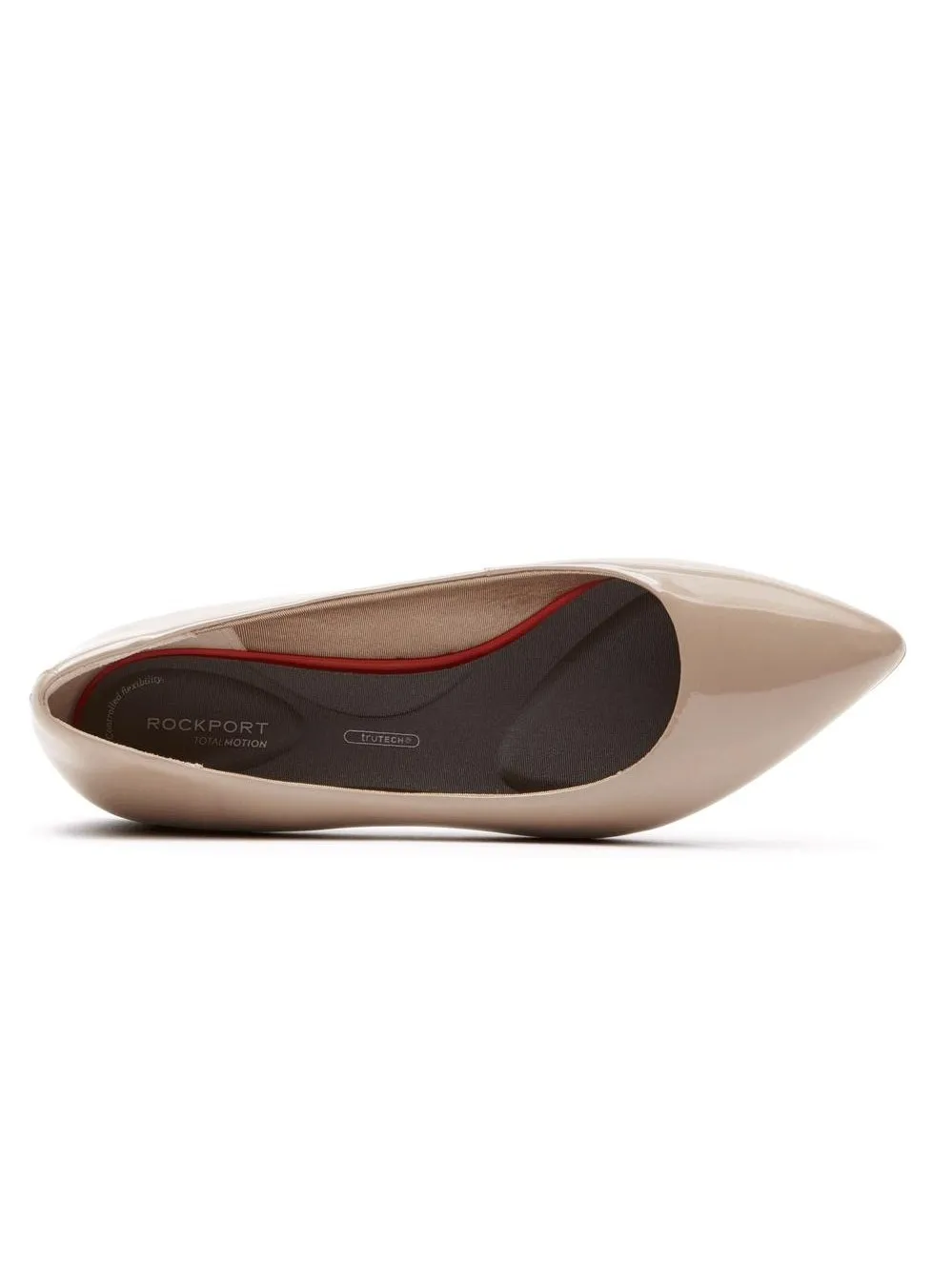 Rockport Women's Total Motion Adelyn Ballet Dark Taupe Patent V79749