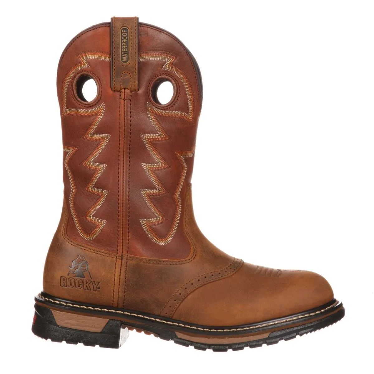 Rocky Original Ride Men's Branson Saddle Roper Waterproof Western Boots Fq0002775 In Brown