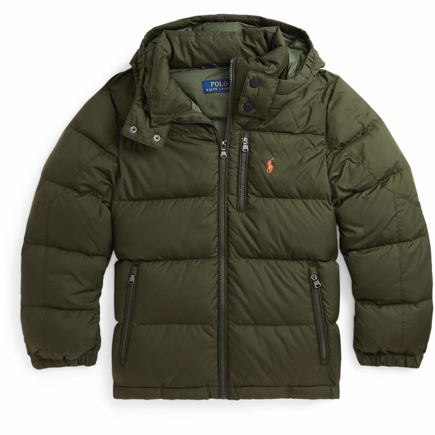Wind Resistant Lining Day To Day Polo Ralph Lauren Company Olive/Orange Print El Cap Bomber Jacket