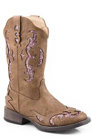 Roper Glitter Gypsy Childrens Cowboy Boots - Tan