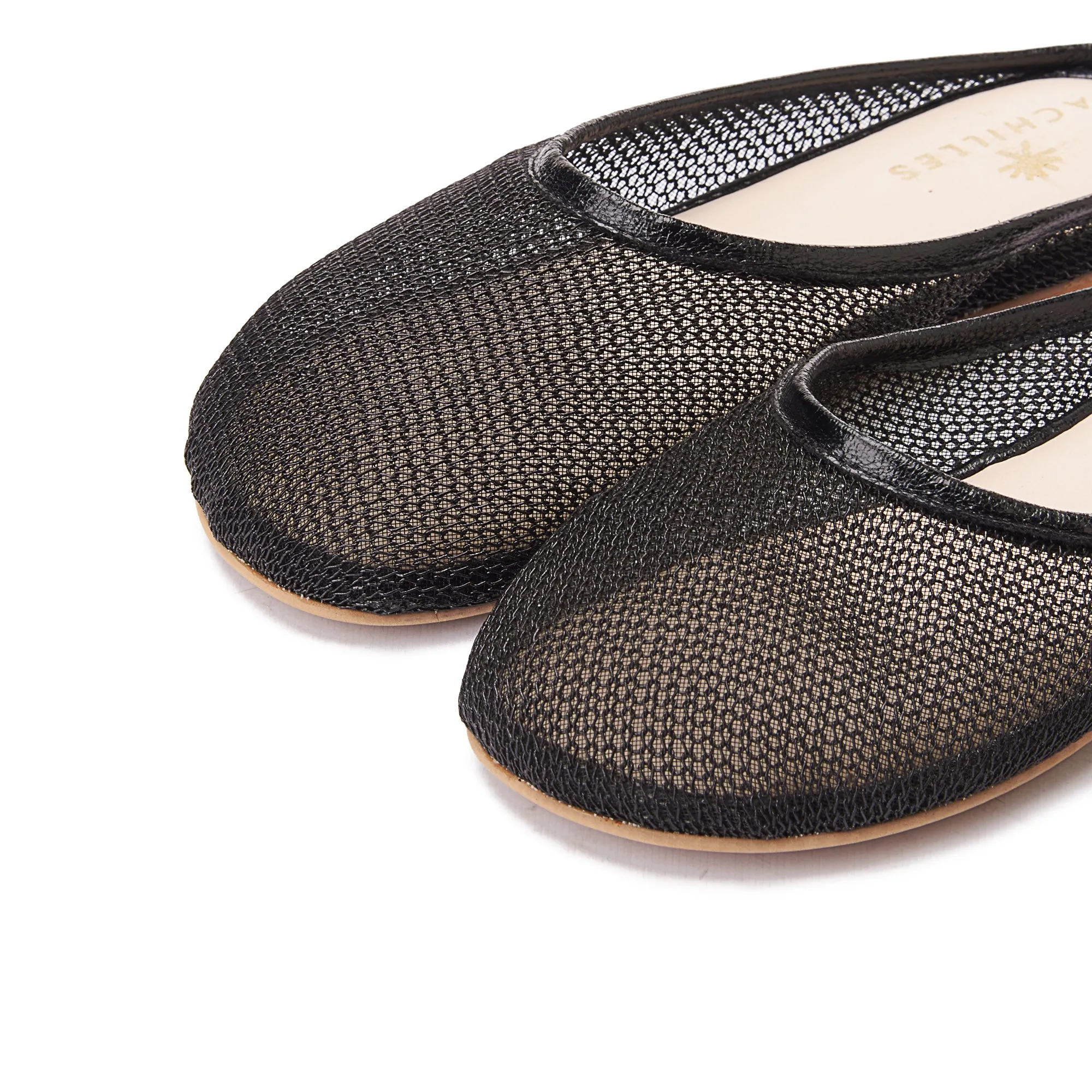 Round Toe Women's Mesh Mule Slippers - Black
