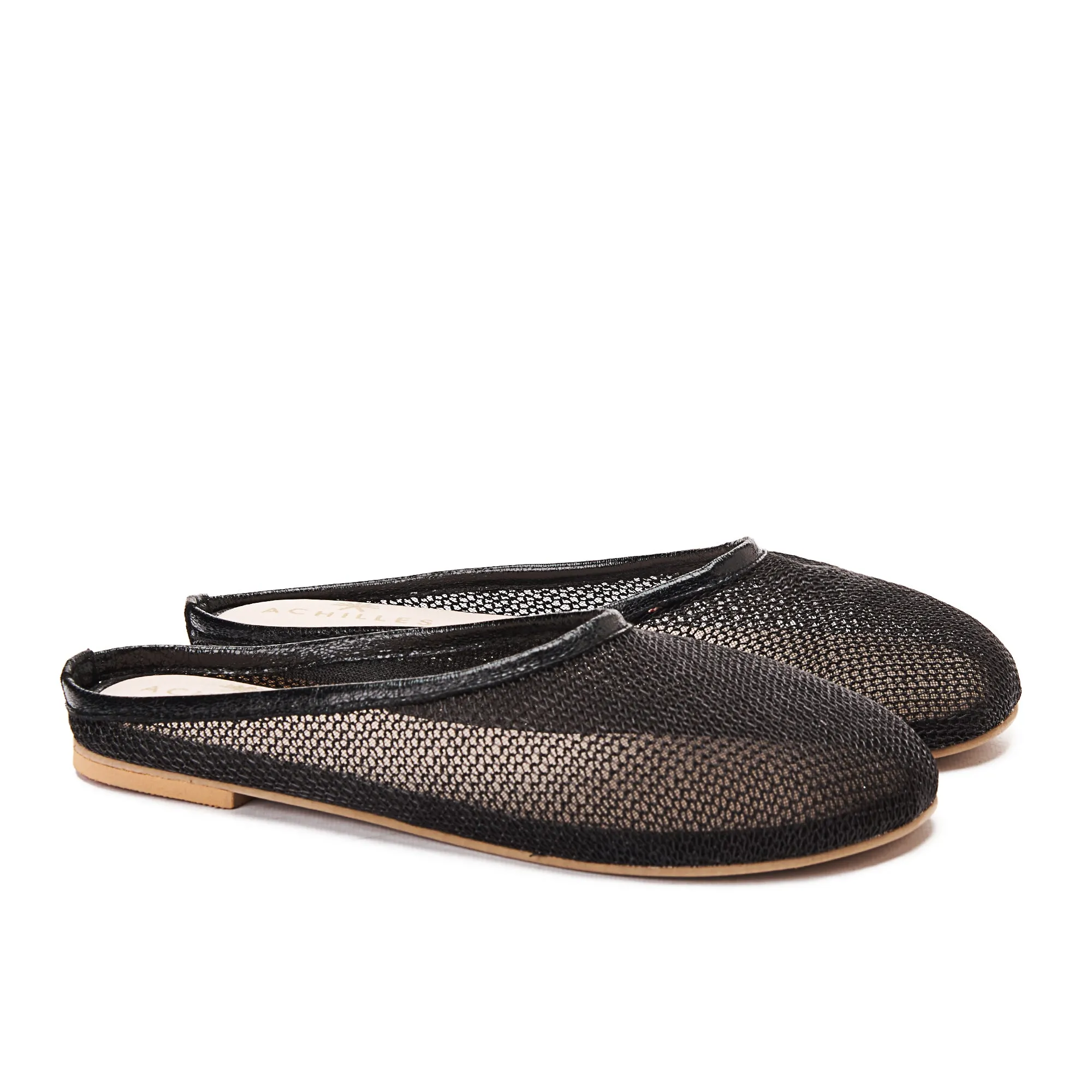Round Toe Women's Mesh Mule Slippers - Black